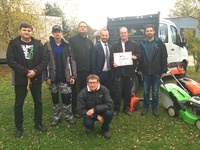 Darovací šek nám předal 25.10.2018 Ing.Tomáš Talaš, čeln správní rady nadace. Moc děkujeme.